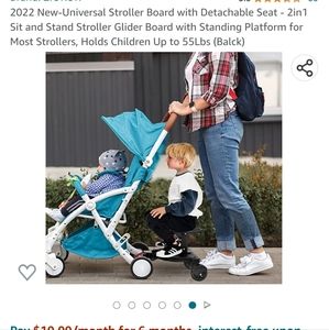 Universal stroller board with detachable seat